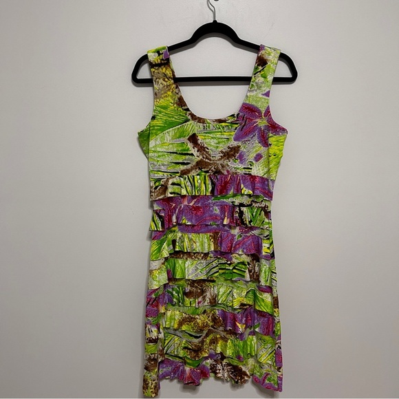 Tango Mango Tank Dress Stretch Tiered Ruffled Floral Women's Size Small Y2K - Picture 2 of 7